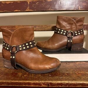 UGG Darling Harness Ankle Boot Whiskey Brown Cowboy Biker Booties